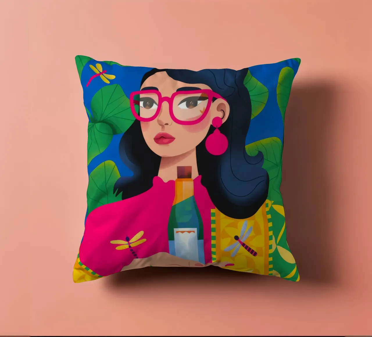 Ritratto in abito colorato cuscino da Emery Kate