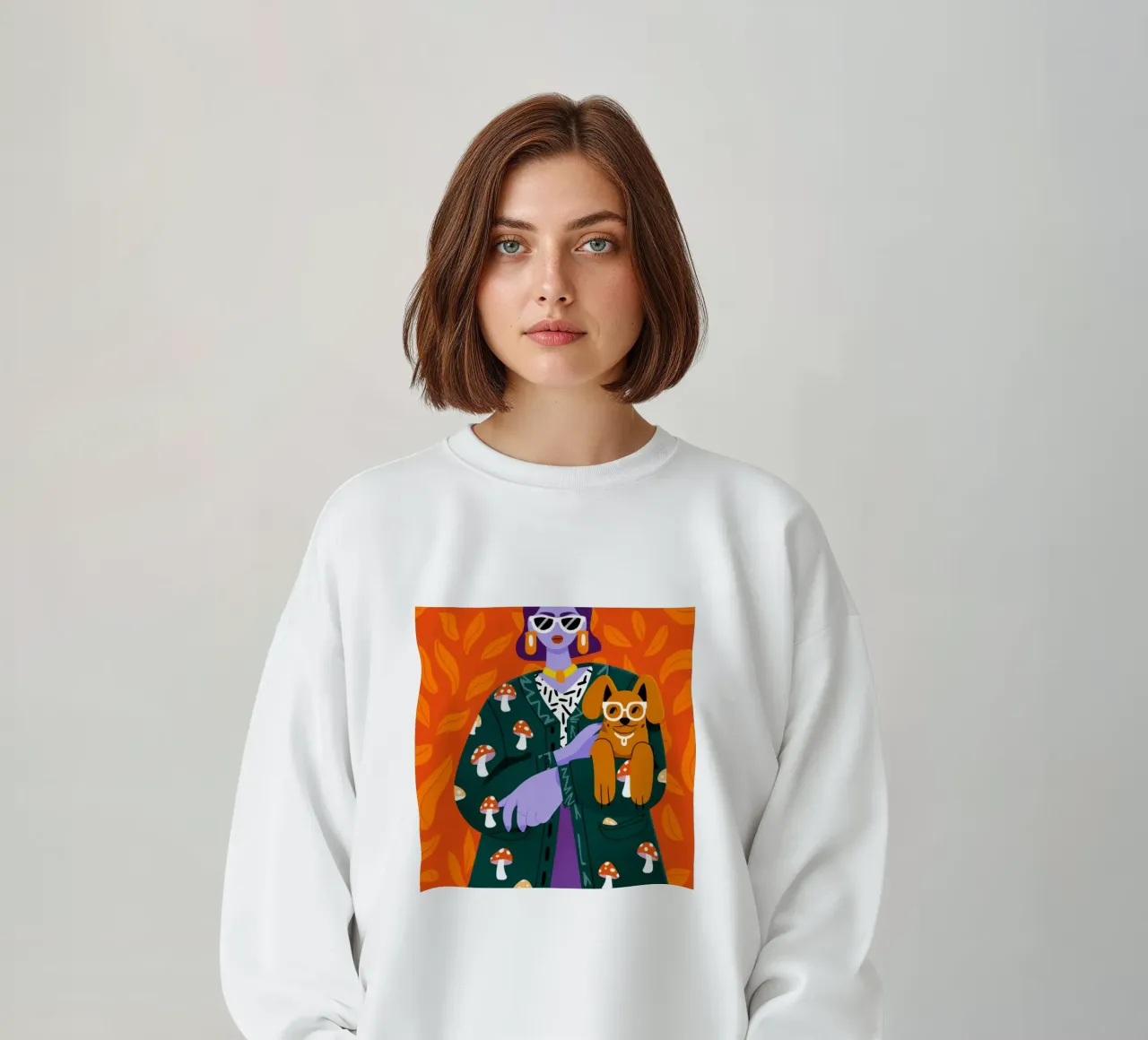 Mushroom Pattern Portrait sweatshirt by Emery Kate