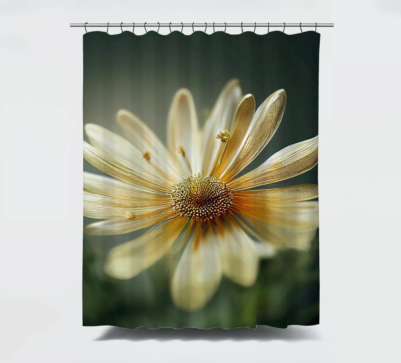 Fiore di camomilla macro tenda da doccia da Bold Blooms