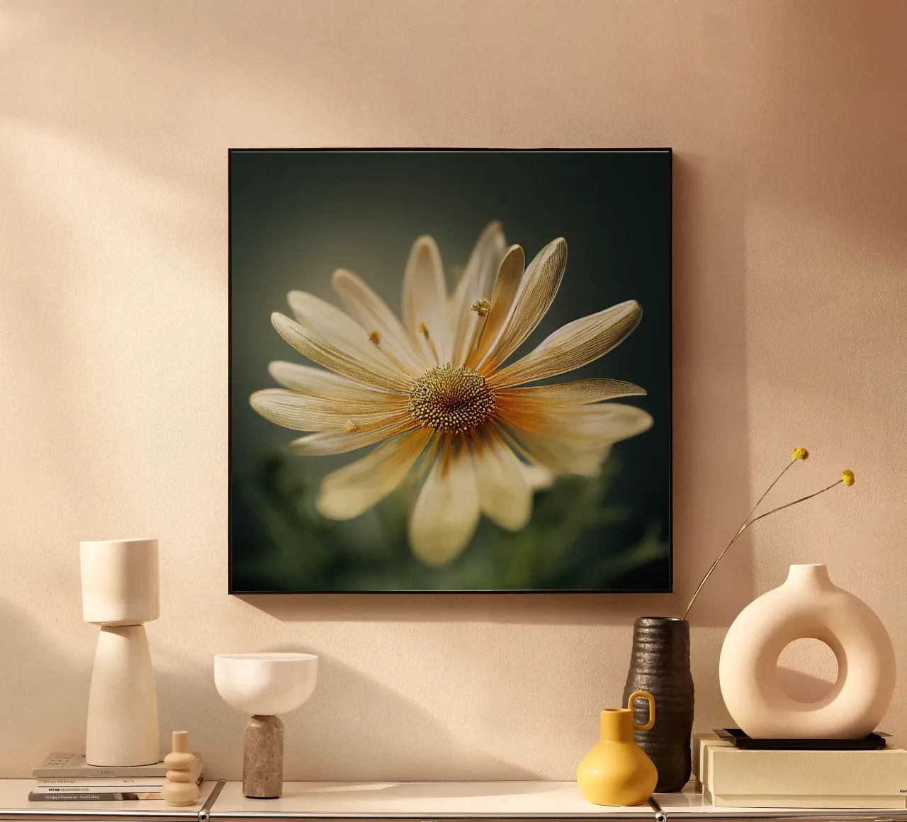 Fiore di camomilla macro plexiglass da Bold Blooms