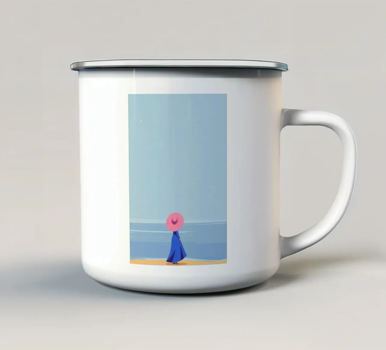 Contemplazione sulla spiaggia tazza in smalto da Emery Kate