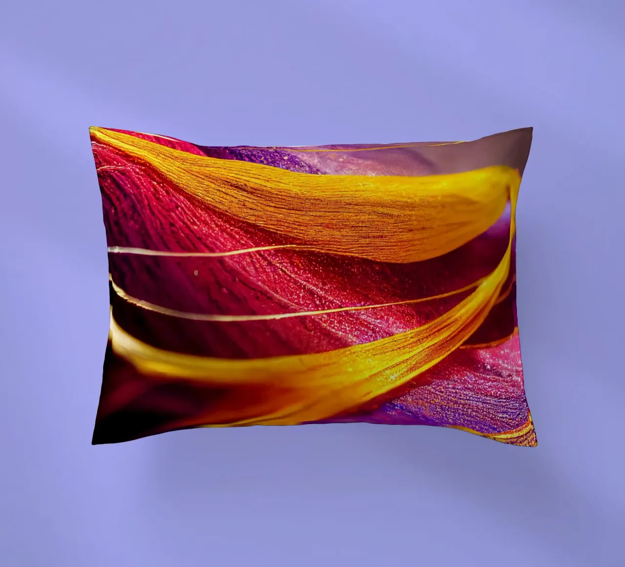 Macro Cobra Saffron Flower decorative cushion by Bold Blooms