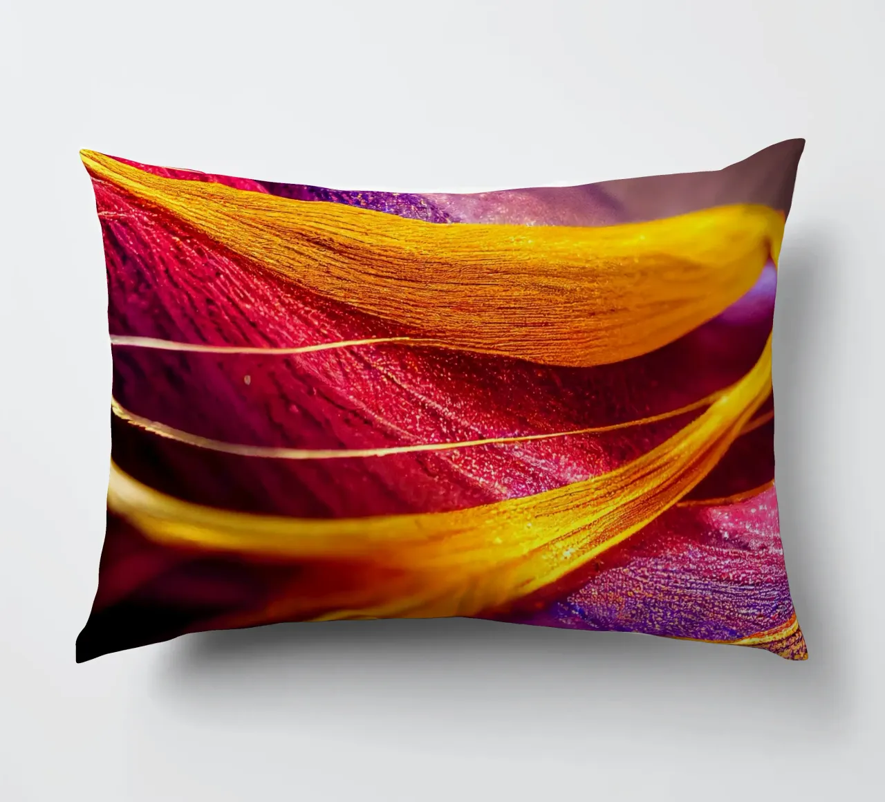 Macro Cobra Saffron Flower decorative cushion by Bold Blooms