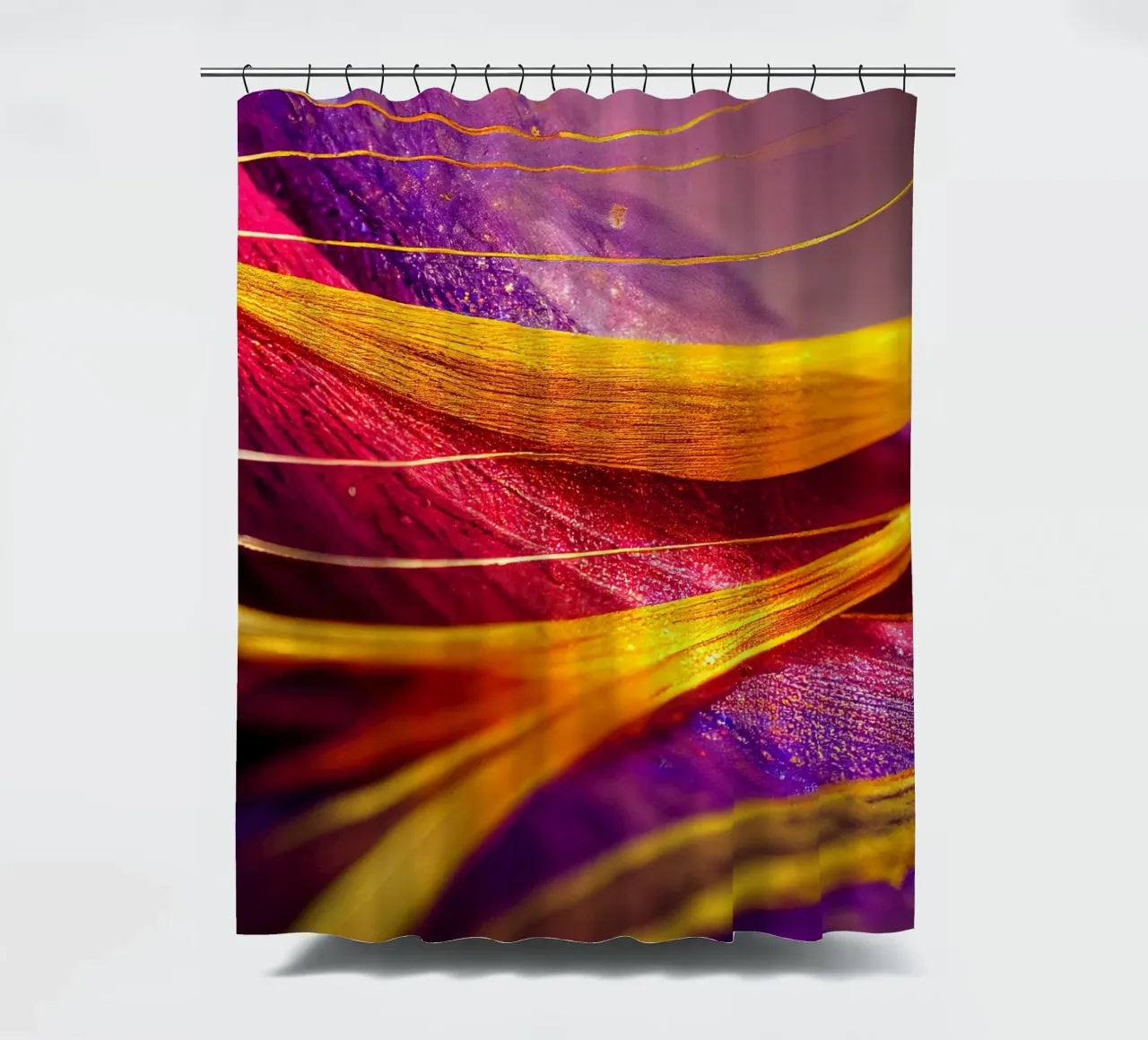 Macro Cobra Saffron Flower tenda da doccia da Bold Blooms
