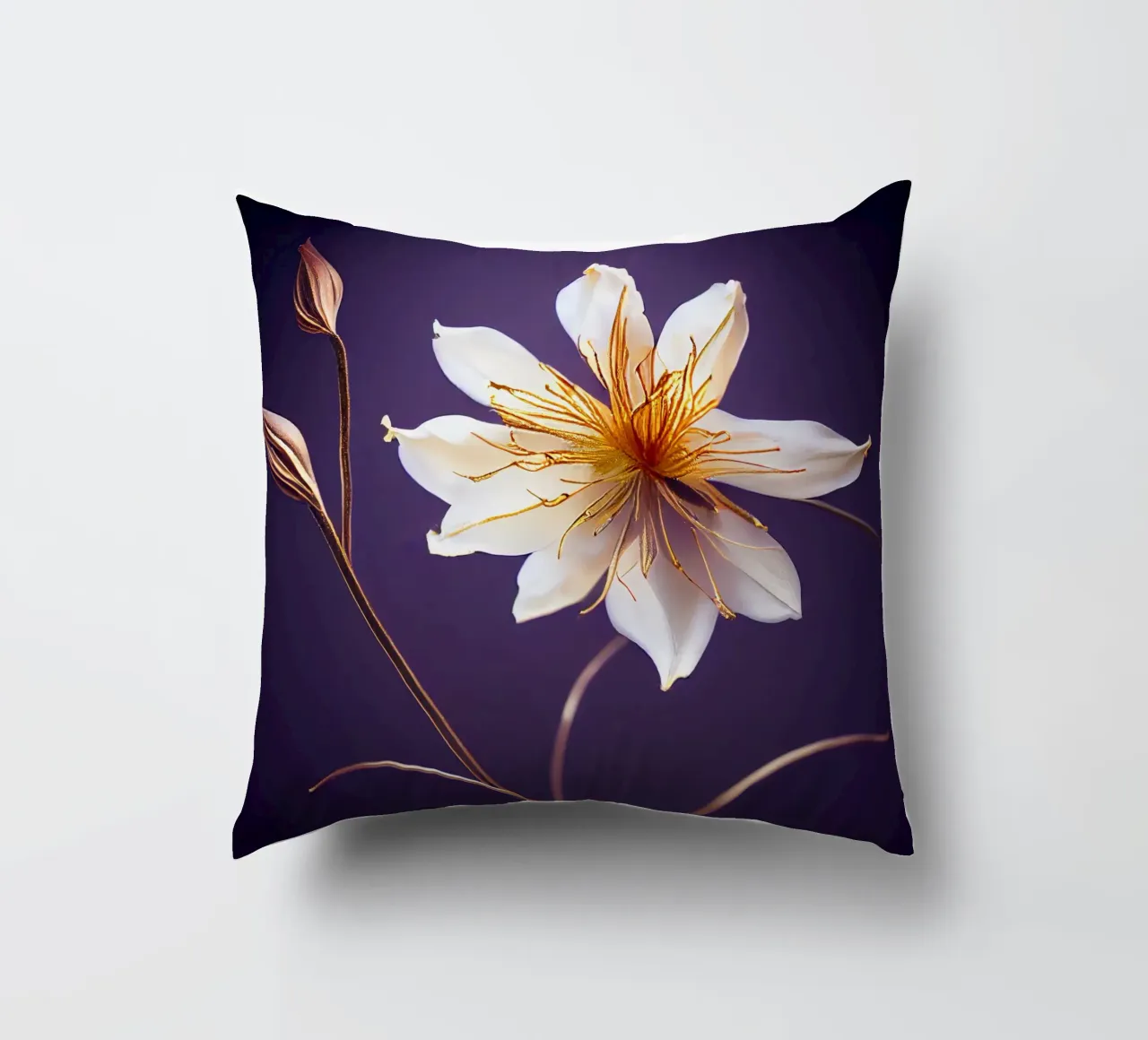 Macro fiore di aquilegia cuscino da Bold Blooms