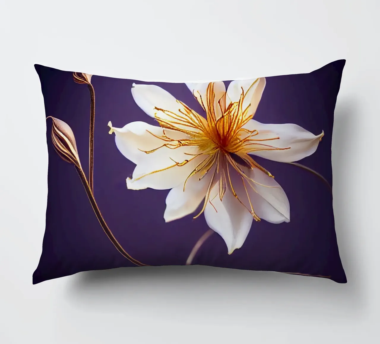 Macro fiore di aquilegia cuscino da Bold Blooms