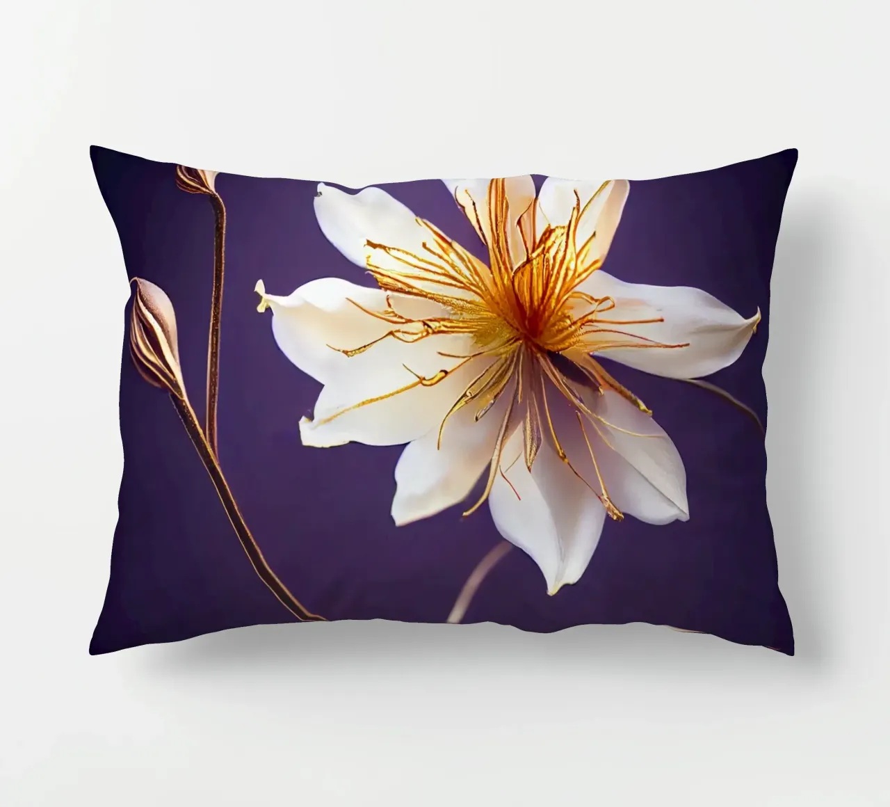 Macro fiore di aquilegia cuscino da Bold Blooms
