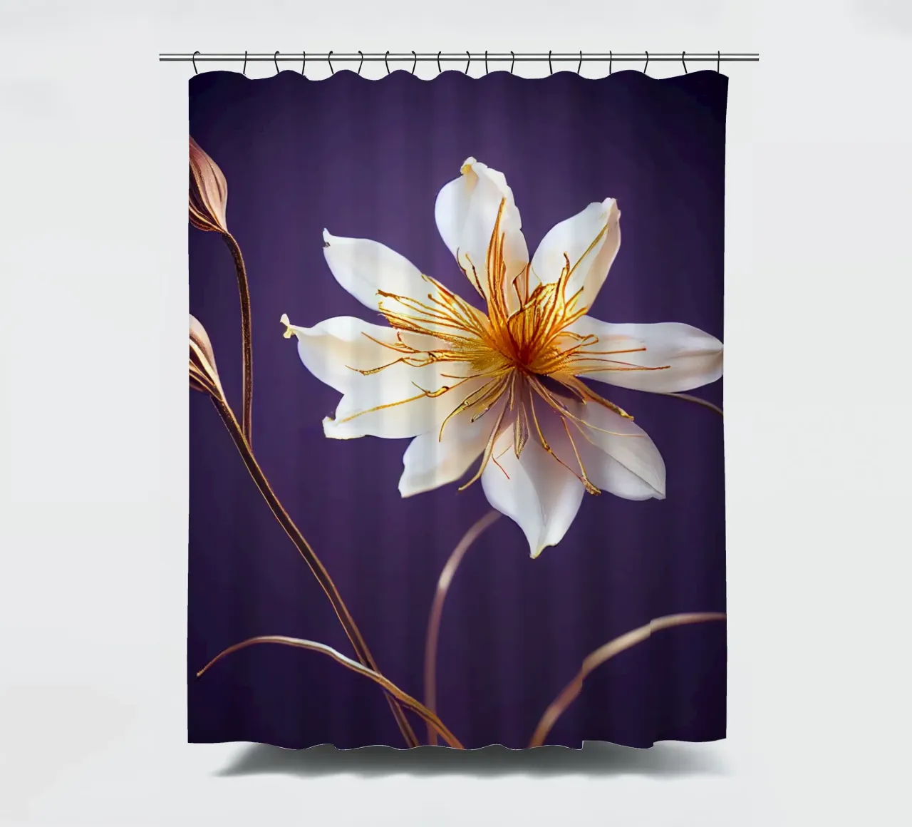 Macro fiore di aquilegia tenda da doccia da Bold Blooms