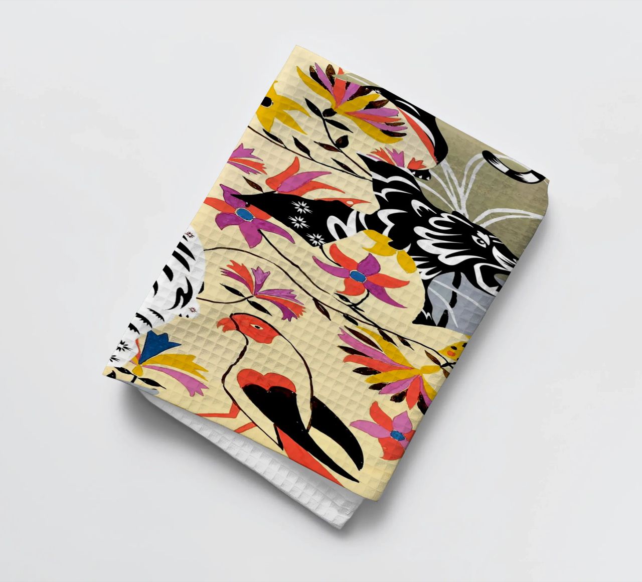 Yin Yang, Tiger Wildlife Forest Jungle Botanical Nature torchon de 83oranges