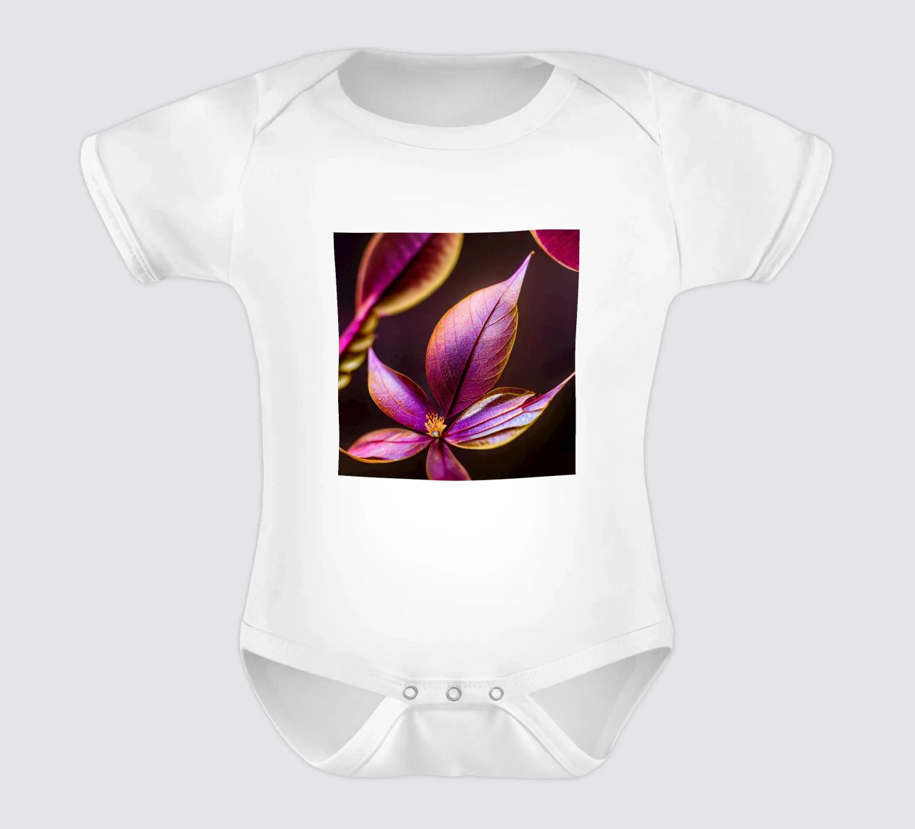 Macro Fiore di mirto comune body neonato maniche corte da Bold Blooms