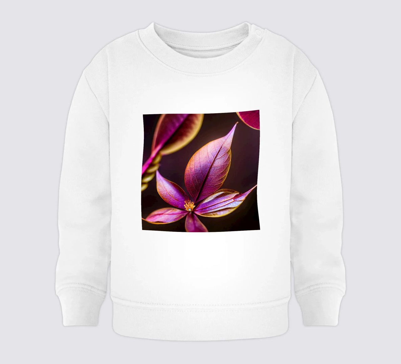 Macro Fiore di mirto comune felpa neonato da Bold Blooms