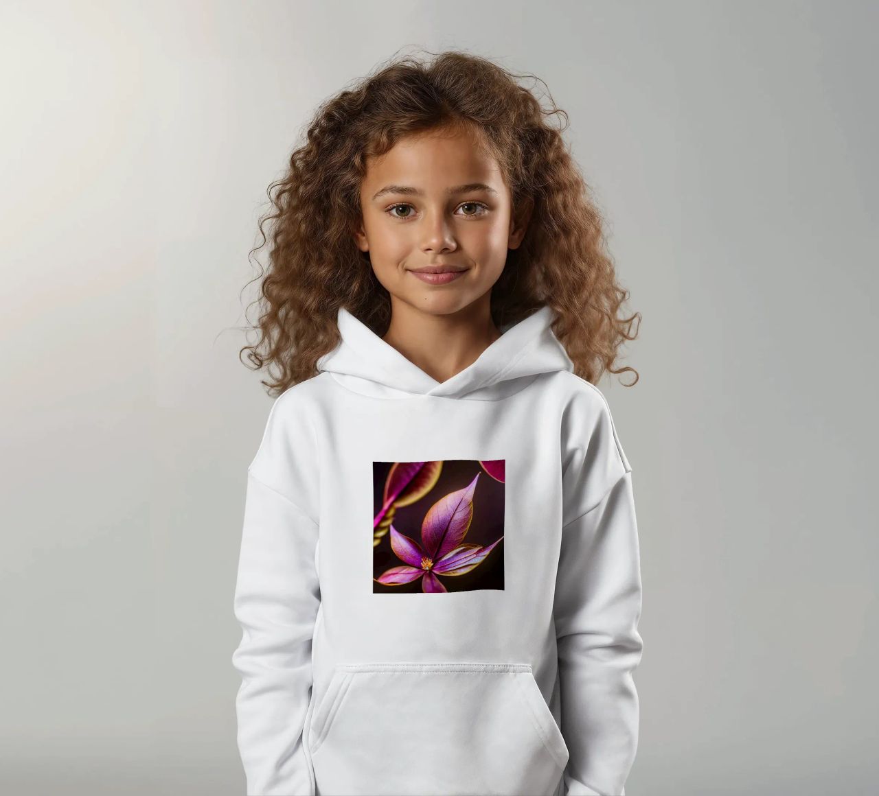 Macro Fiore di mirto comune felpa bambino con cappuccio da Bold Blooms