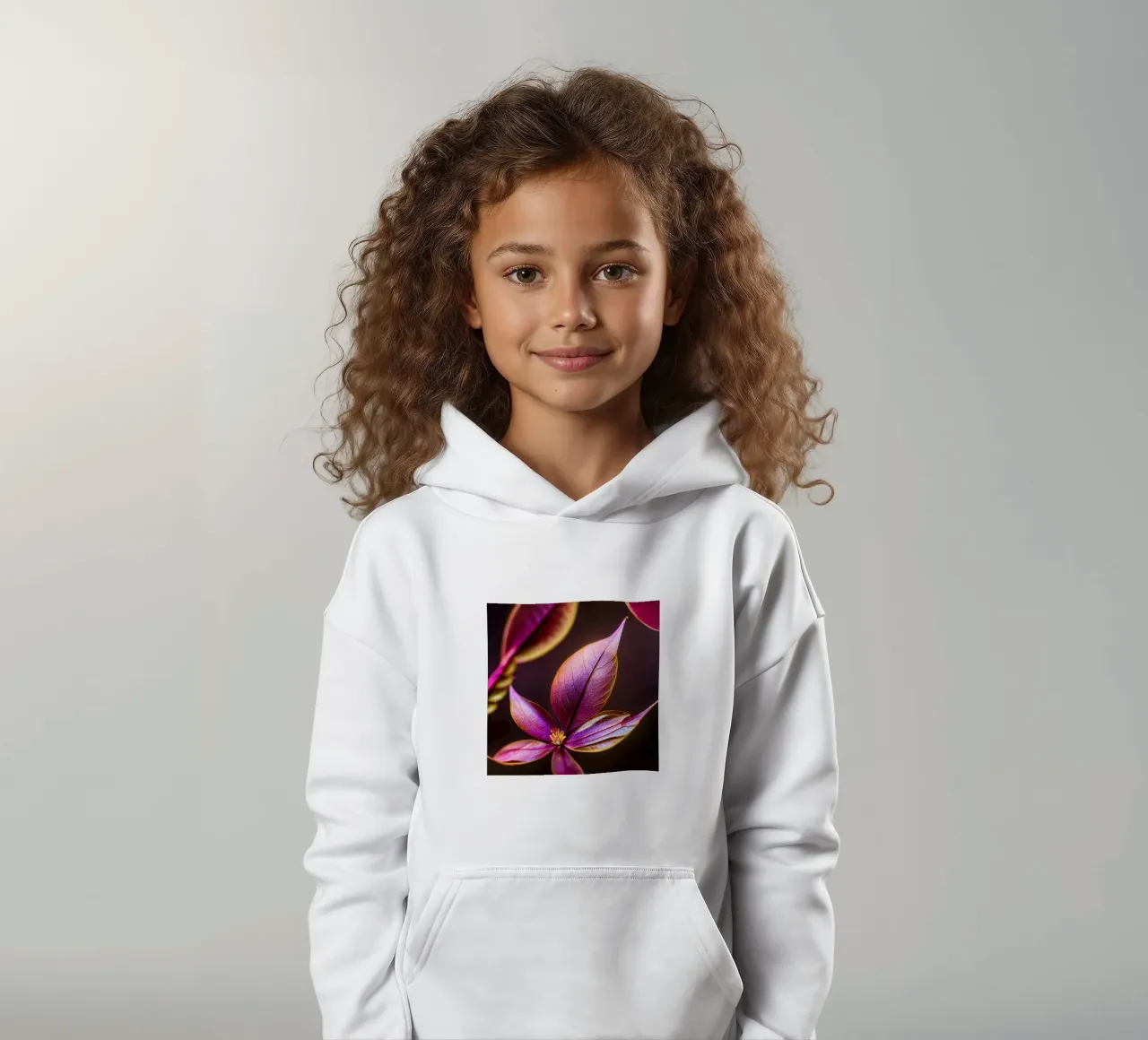 Macro Fiore di mirto comune felpa bambino con cappuccio da Bold Blooms