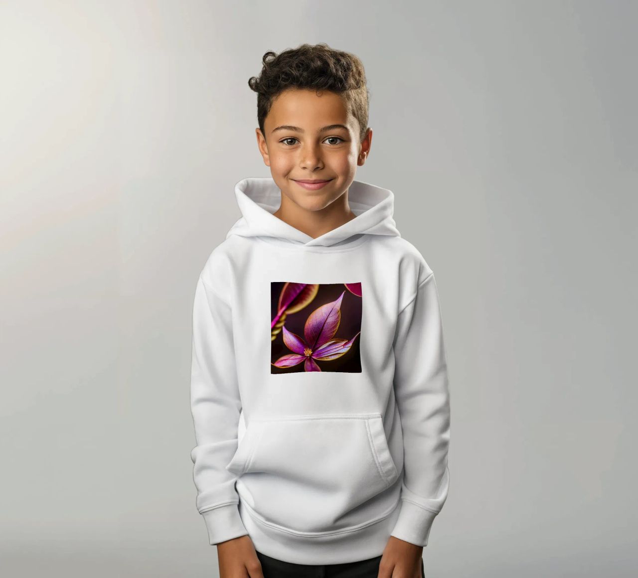 Macro Fiore di mirto comune felpa bambino con cappuccio da Bold Blooms