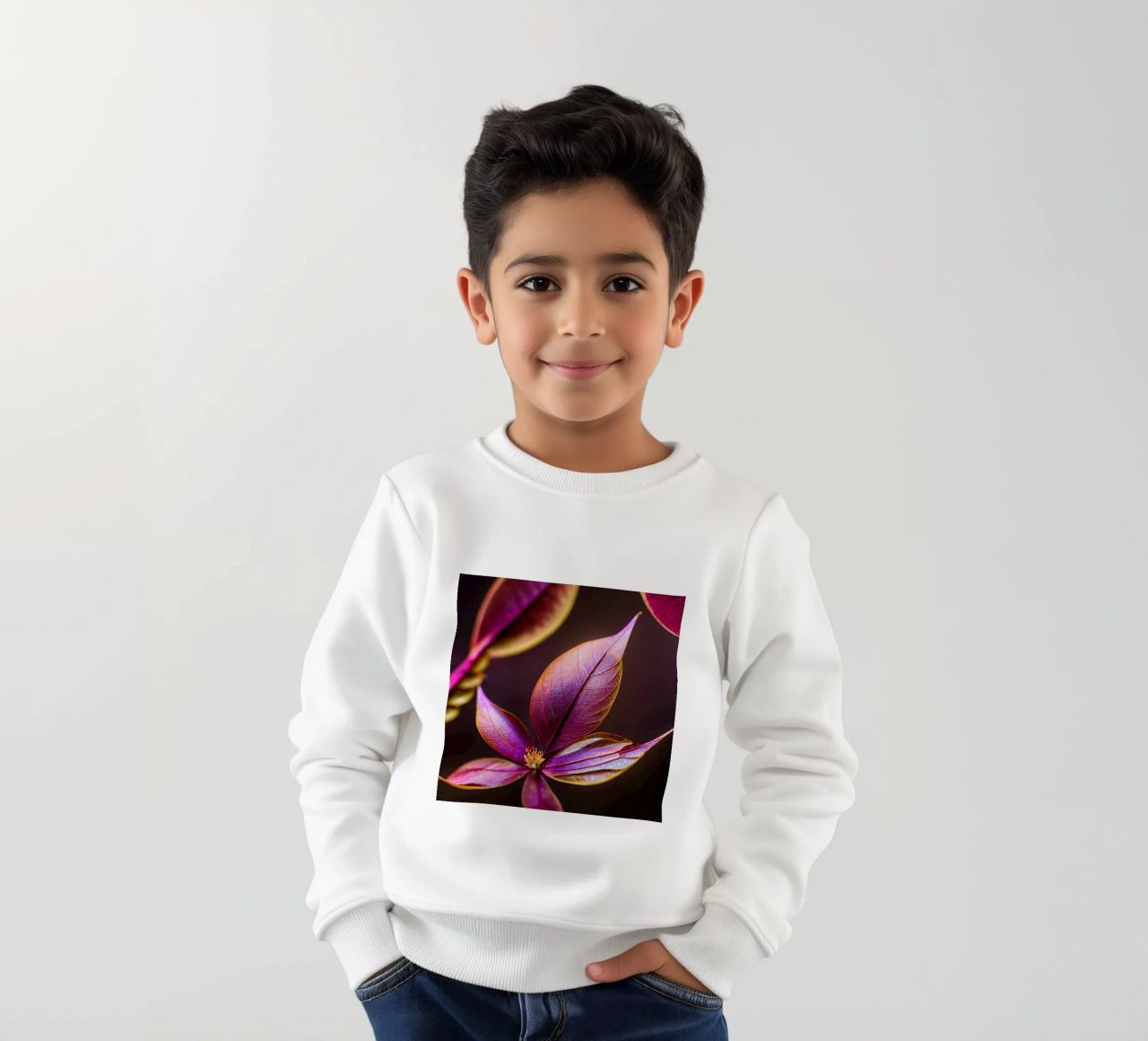 Macro Fiore di mirto comune felpa bambino da Bold Blooms