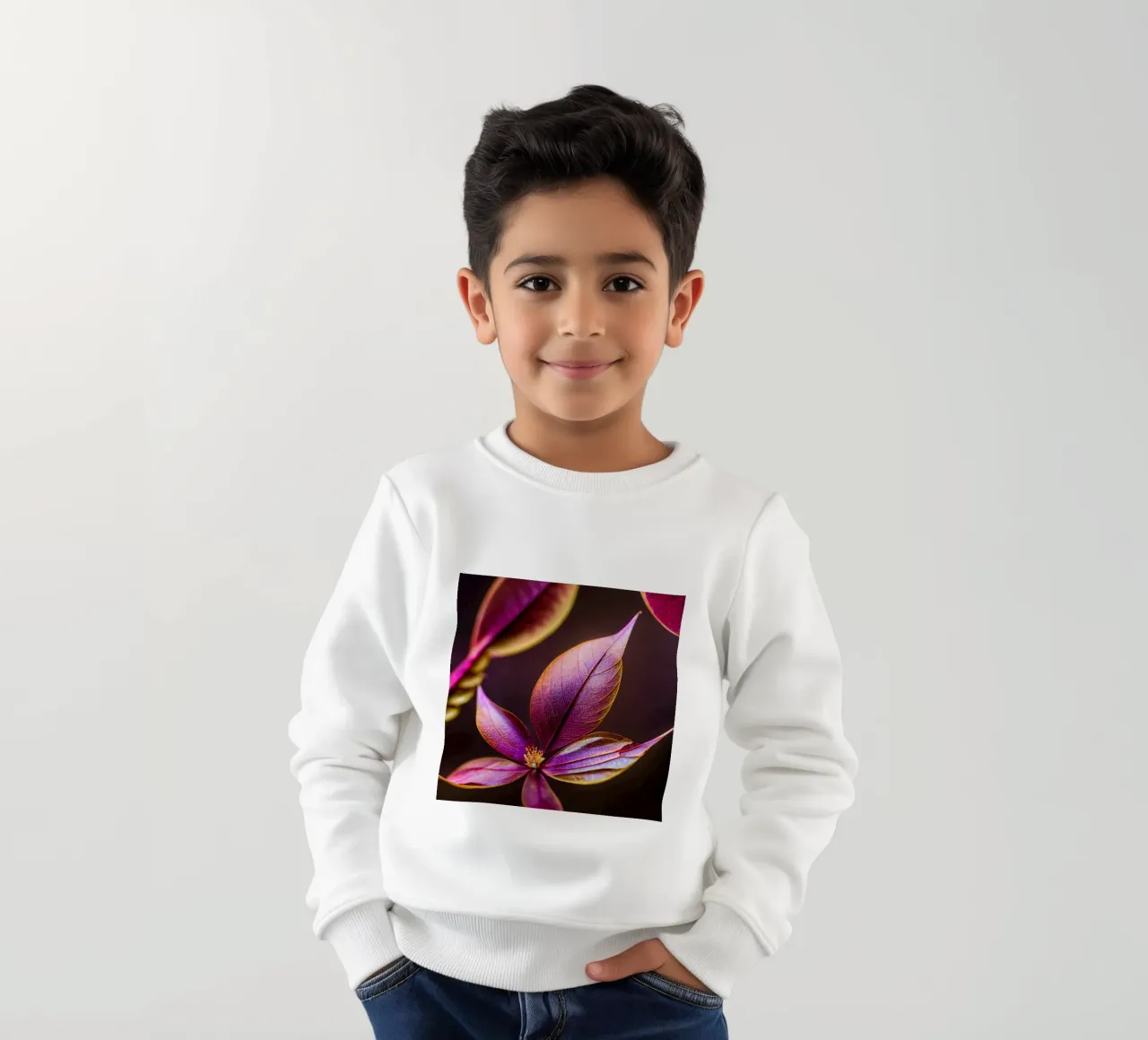 Macro Fiore di mirto comune felpa bambino da Bold Blooms