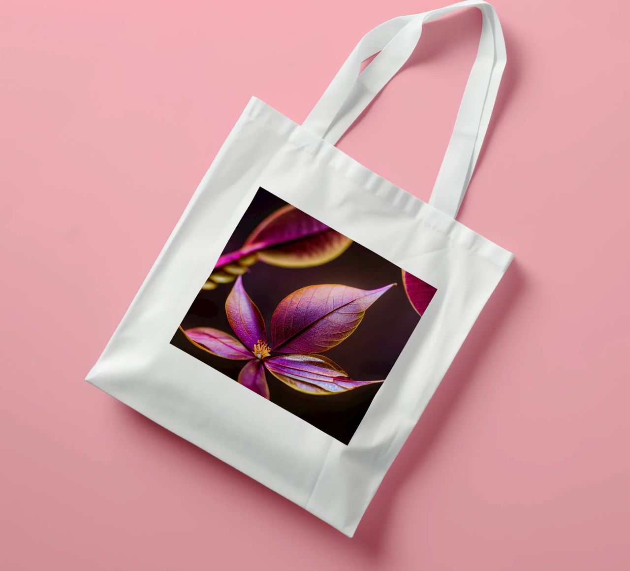 Macro Fiore di mirto comune borsa in juta da Bold Blooms
