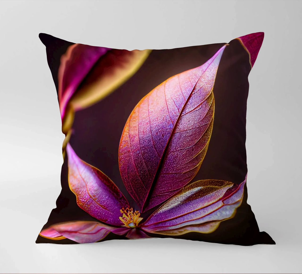 Macro Fiore di mirto comune cuscino da Bold Blooms
