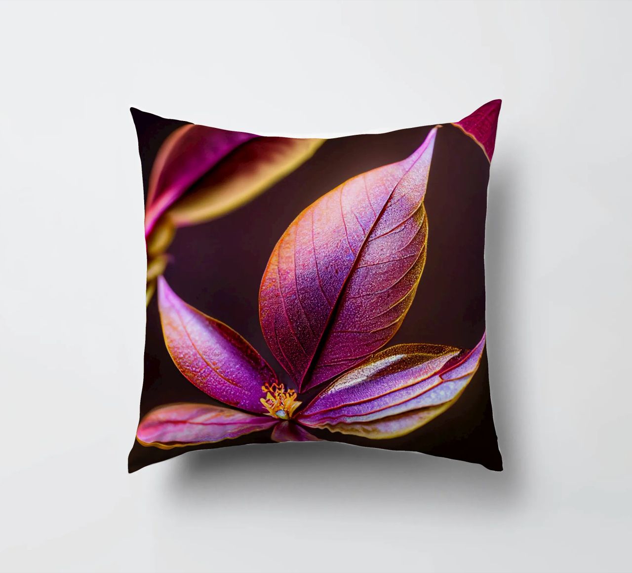 Macro Fiore di mirto comune cuscino da Bold Blooms