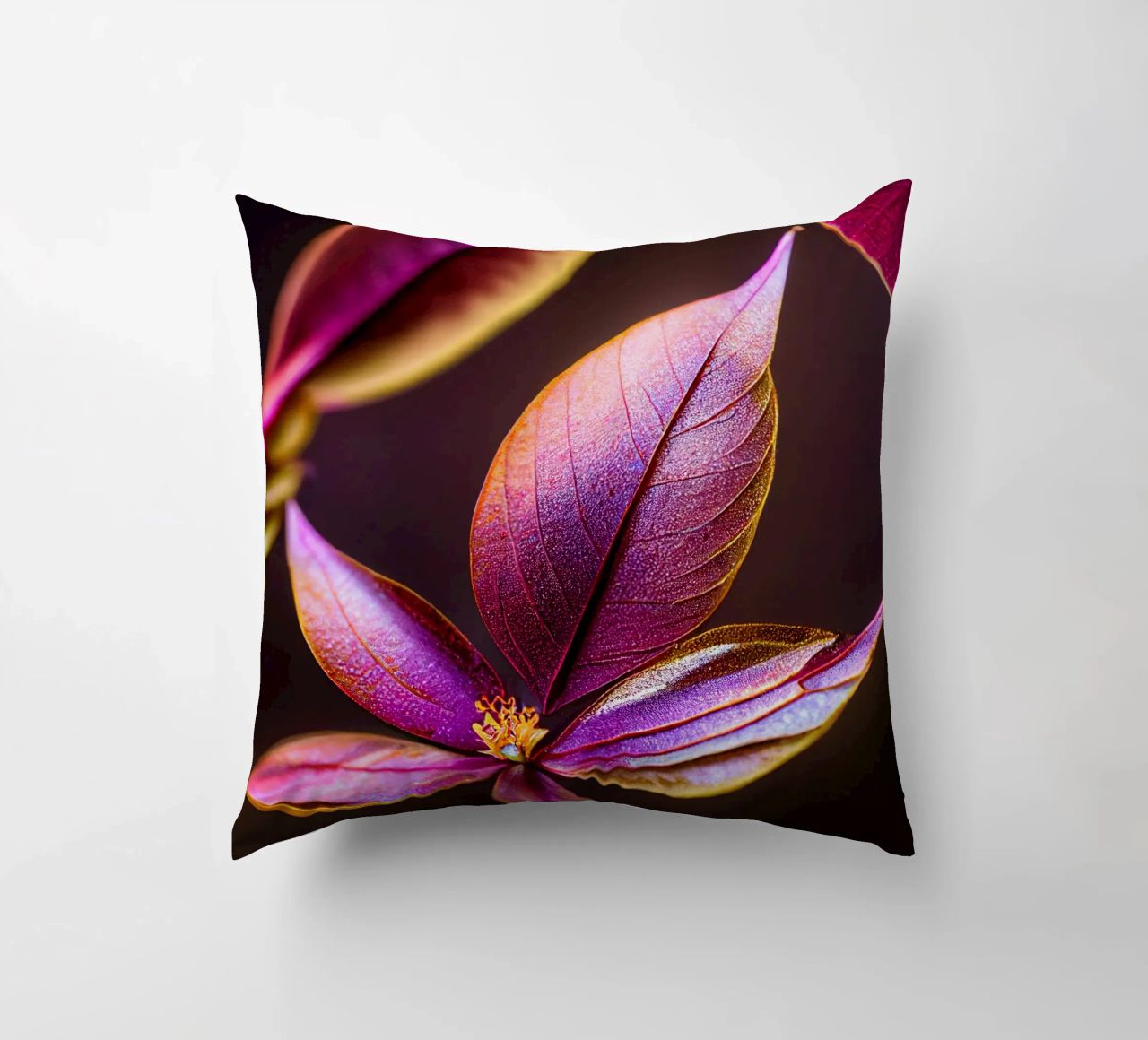 Macro Fiore di mirto comune cuscino da Bold Blooms