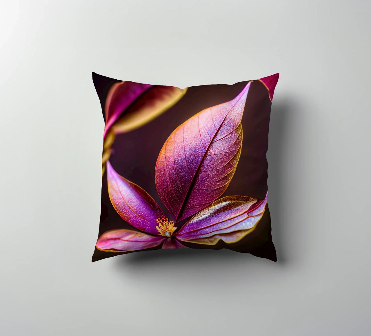 Macro Fiore di mirto comune cuscino da Bold Blooms
