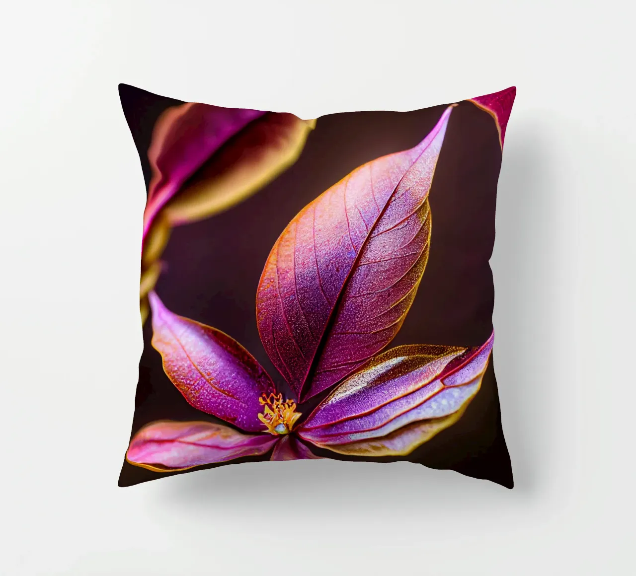Macro Fiore di mirto comune cuscino da Bold Blooms