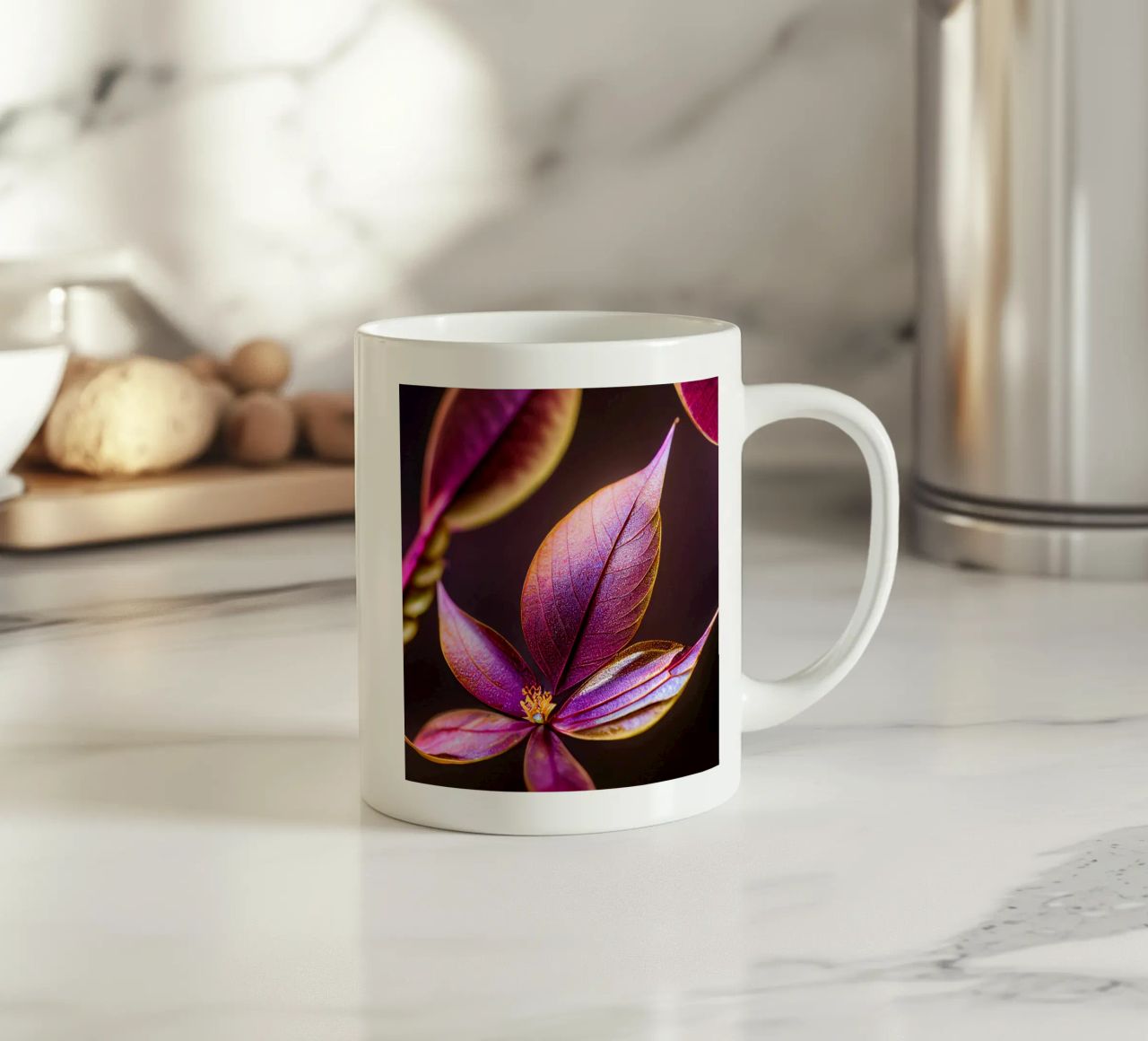 Macro Fiore di mirto comune tazza in ceramica da Bold Blooms