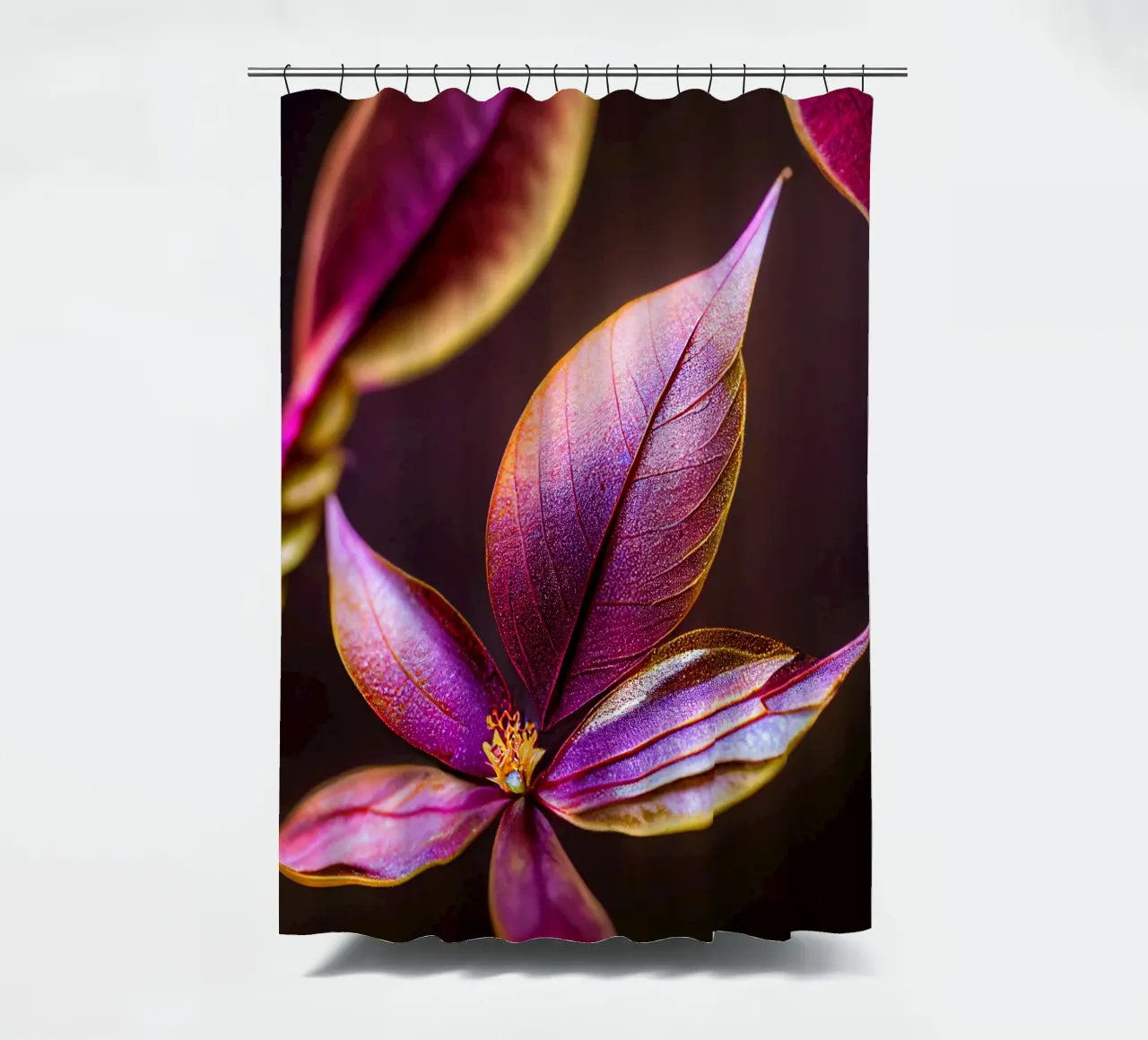 Macro Fiore di mirto comune tenda da doccia da Bold Blooms