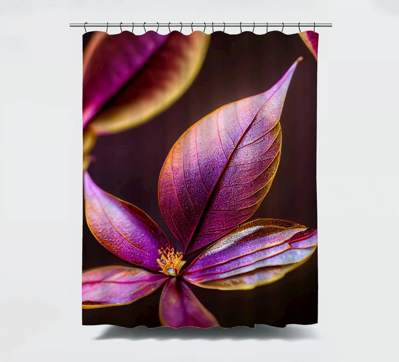 Macro Fiore di mirto comune tenda da doccia da Bold Blooms