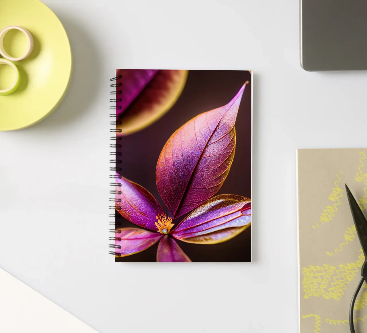 Macro Common Crape Myrtle Flower spiral notebook by Bold Blooms