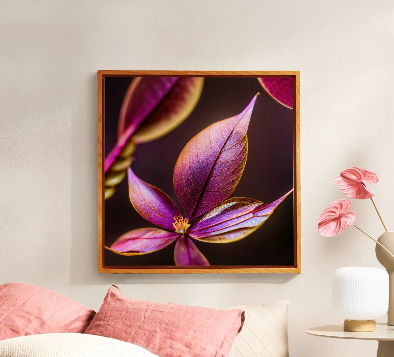 Macro Fiore di mirto comune plexiglass da Bold Blooms