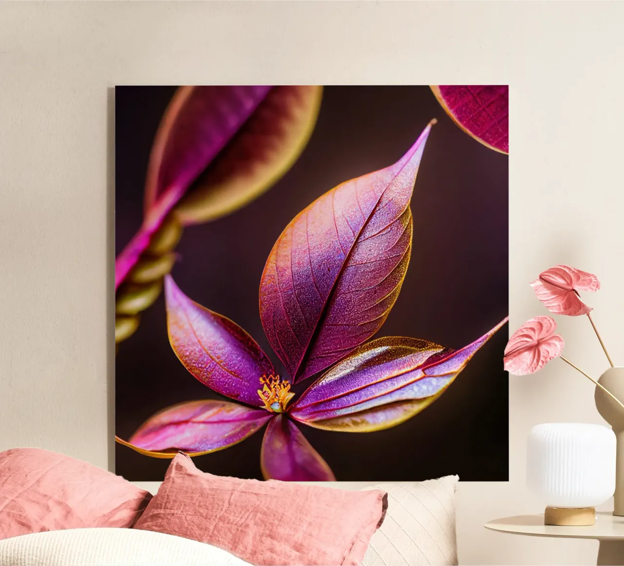 Macro Fiore di mirto comune plexiglass da Bold Blooms