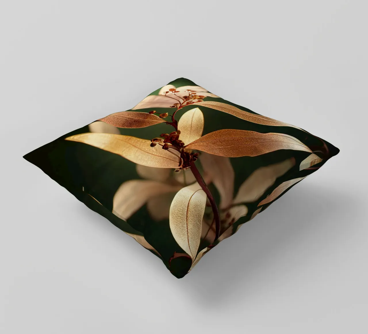 Macro Fiore di mirto comune cuscino da Bold Blooms