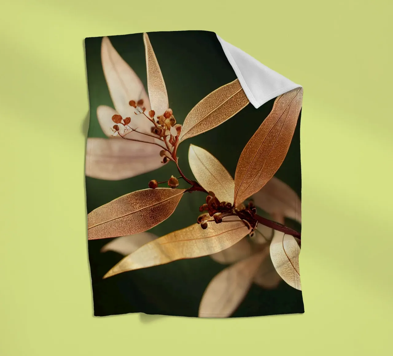 Macro Fiore di mirto comune coperta in pile da Bold Blooms