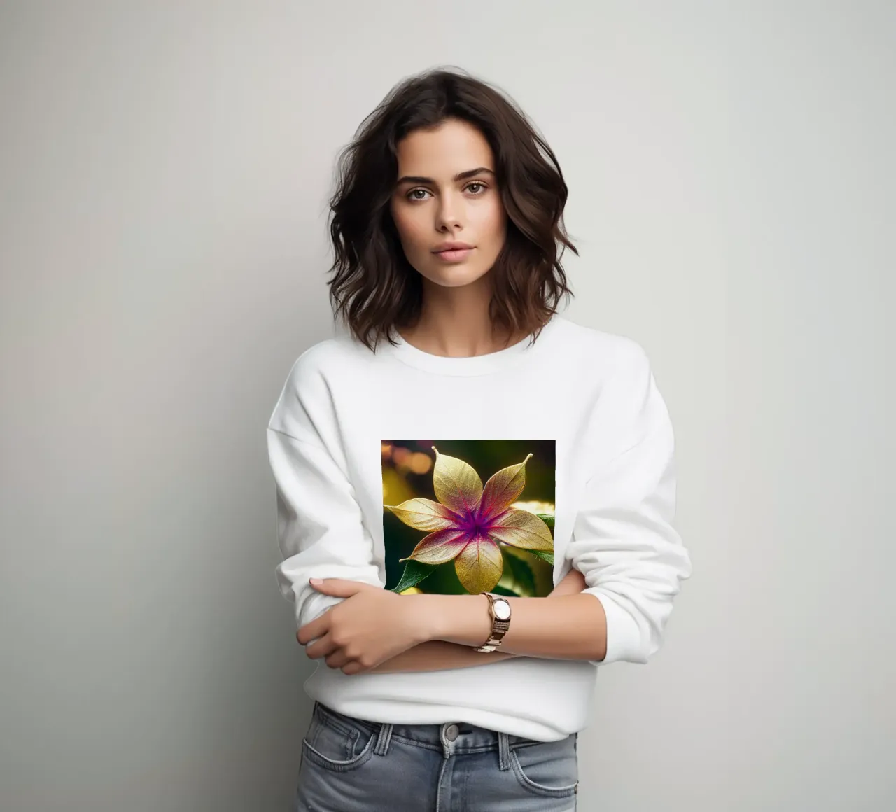 Makro Gewöhnliche Lantana-Blume Sweatshirt von Bold Blooms