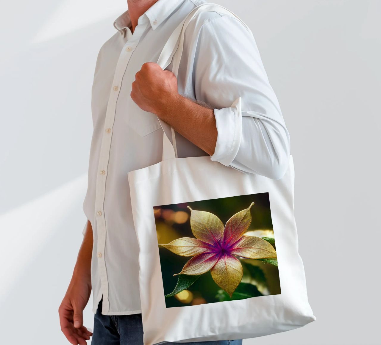 Macro Fiore di lantana comune borsa in juta da Bold Blooms