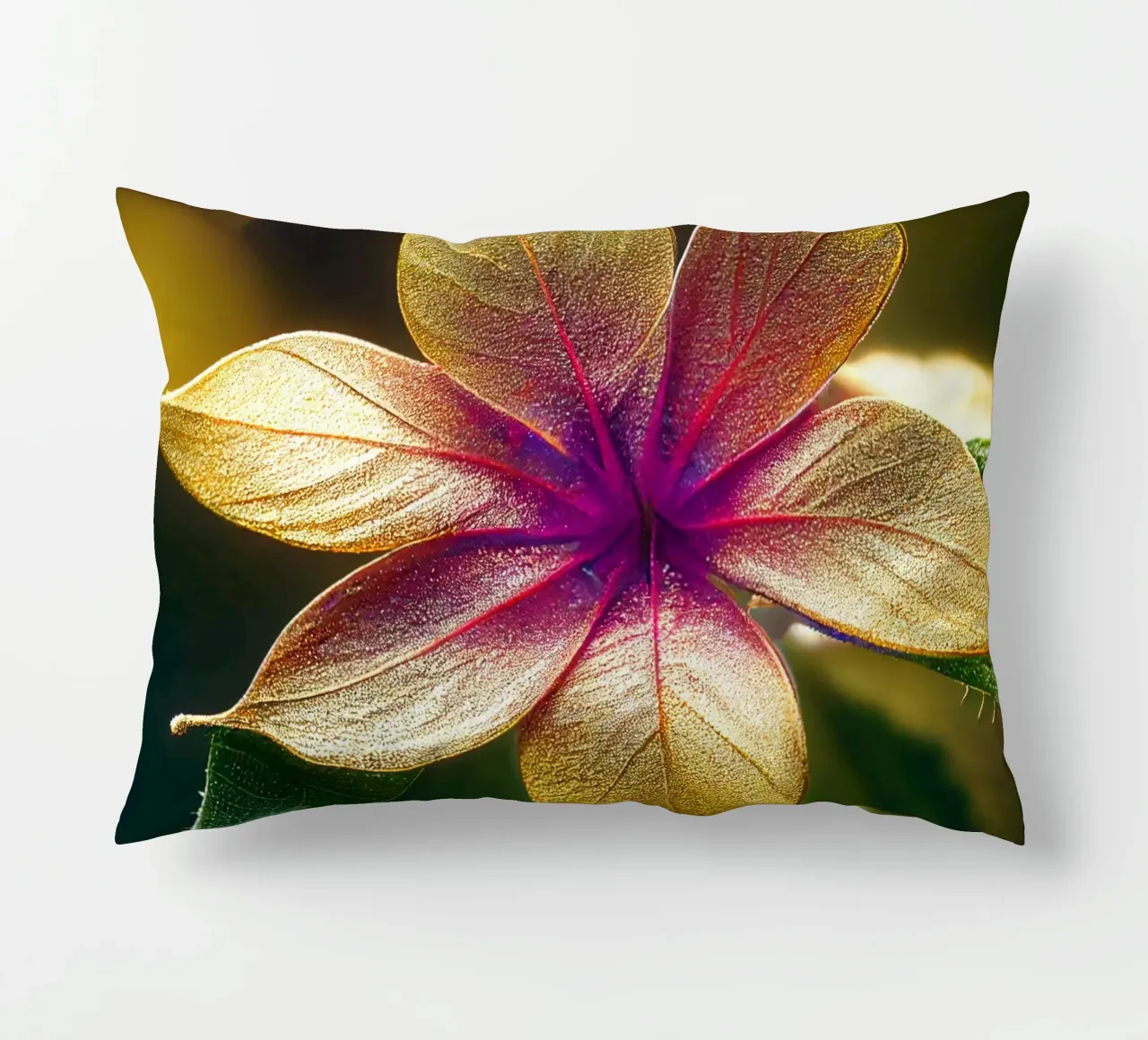 Macro Common Lantana Flower decorative cushion by Bold Blooms