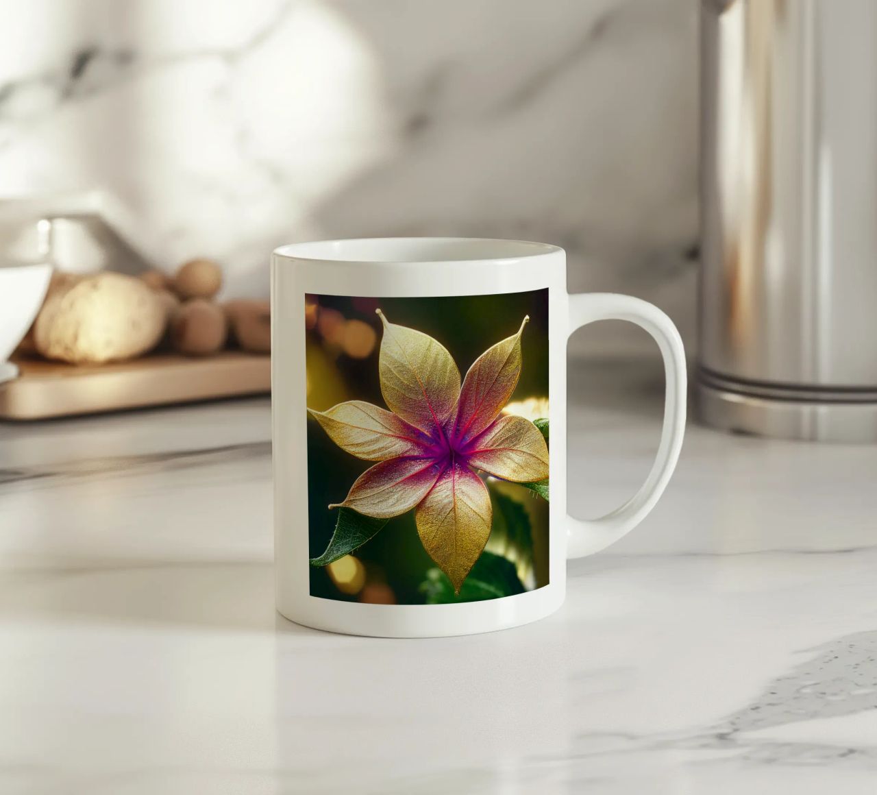 Macro Fiore di lantana comune tazza in ceramica da Bold Blooms