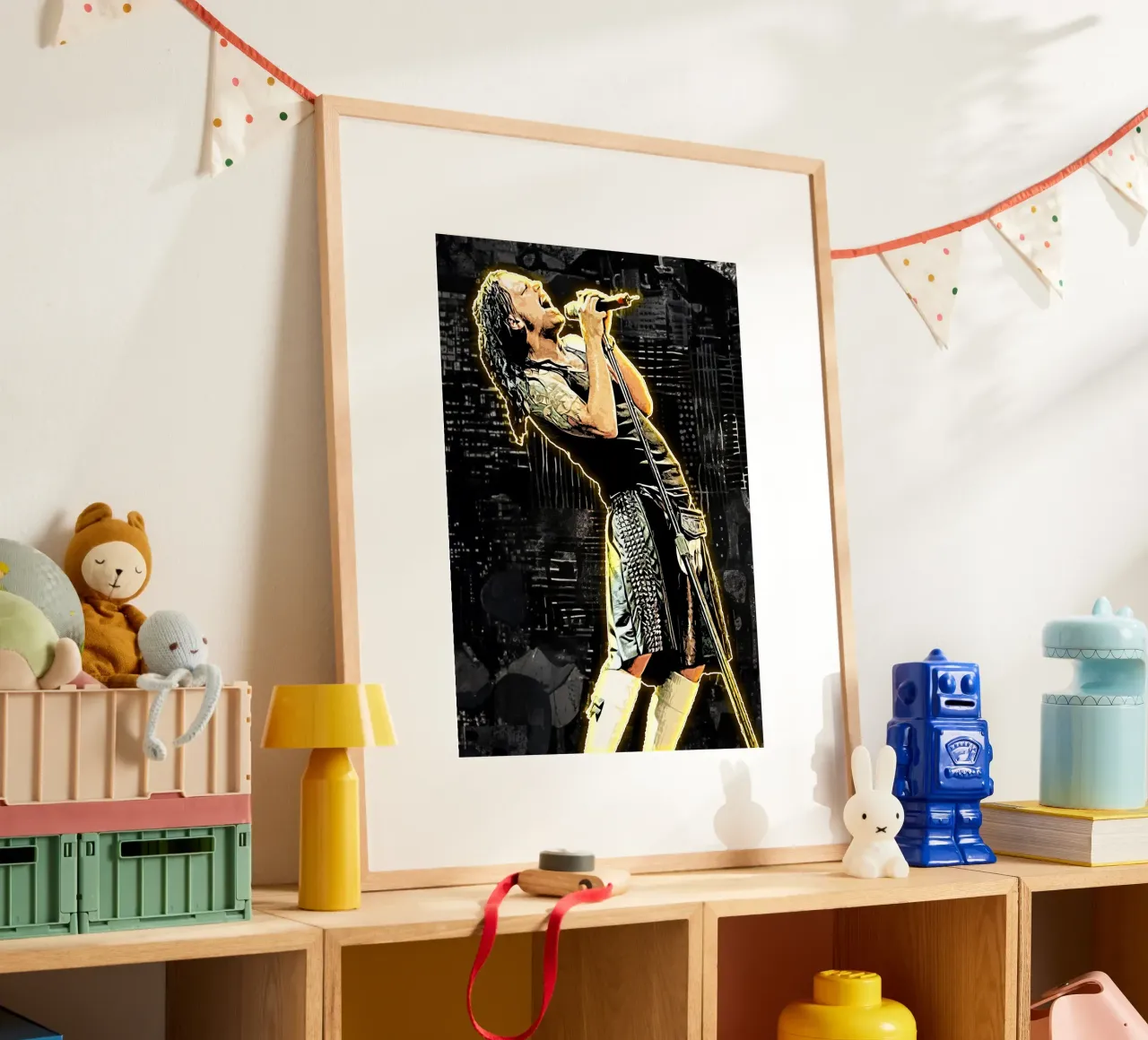 Arte di Jonathan Davis poster con telaio in legno da neonartroom