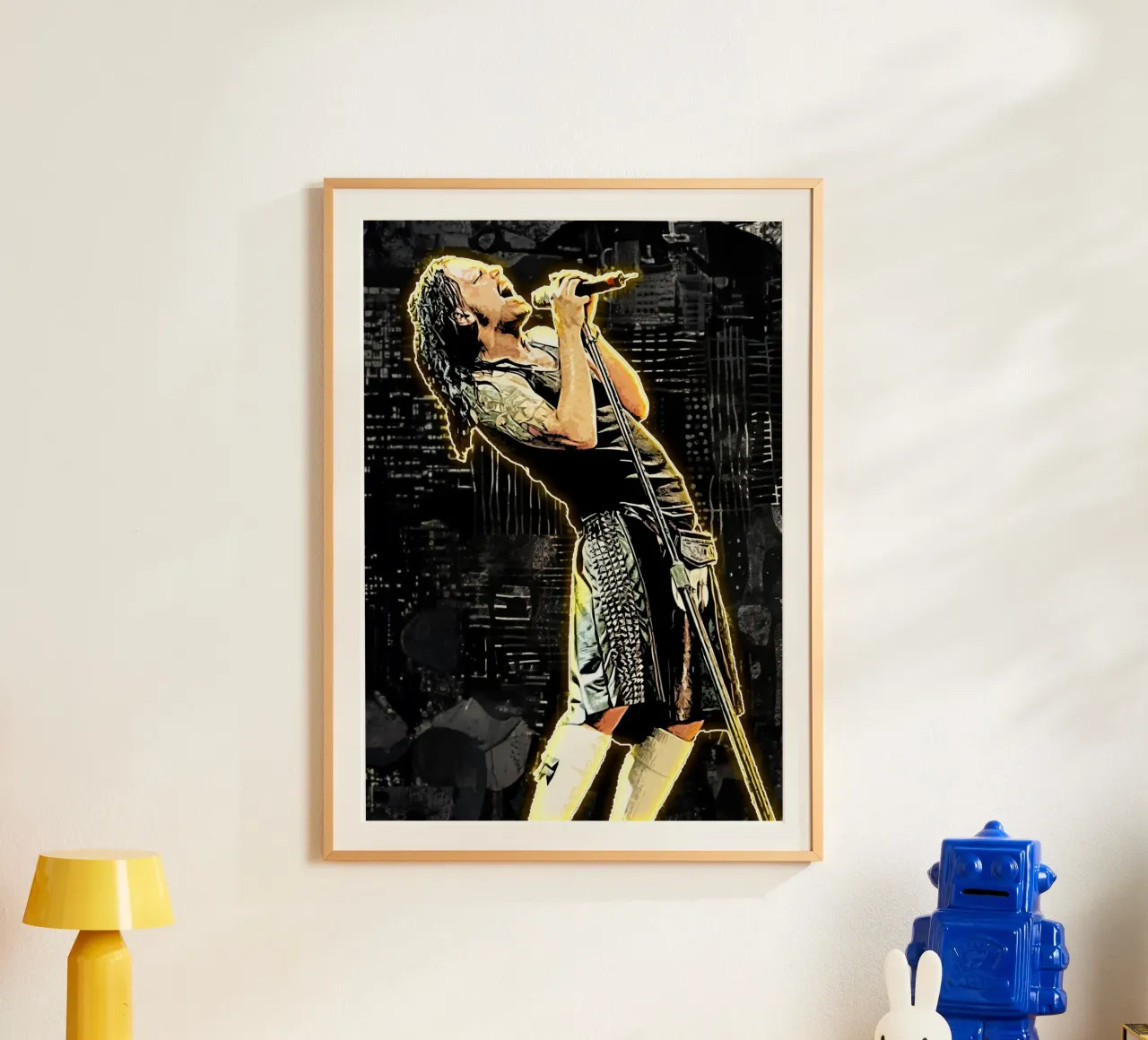 Arte di Jonathan Davis poster con telaio in legno da neonartroom