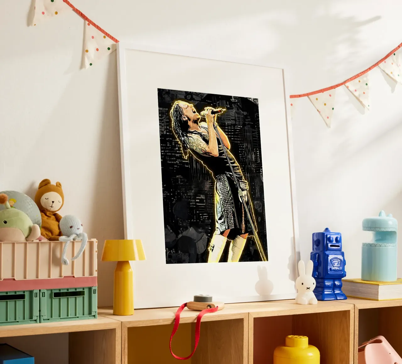 Arte di Jonathan Davis poster con telaio in legno da neonartroom