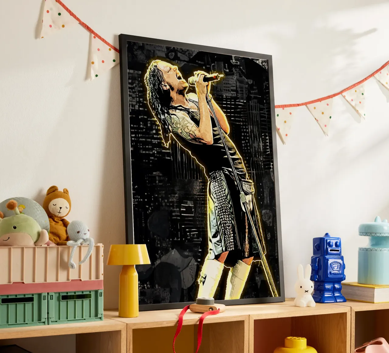 Arte di Jonathan Davis poster con telaio in legno da neonartroom