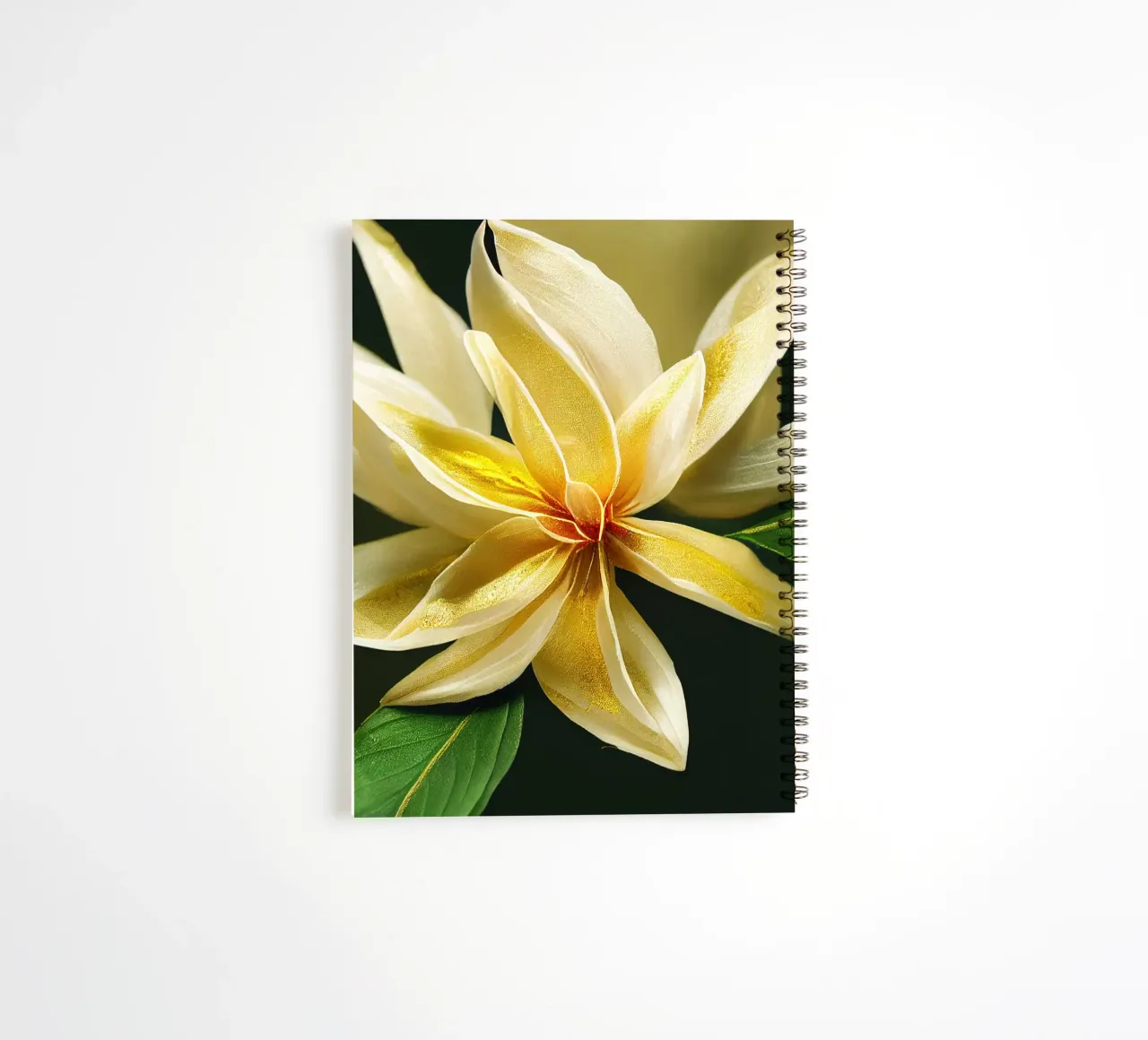 Macro Crape Jasmine Flower spiral notebook by Bold Blooms