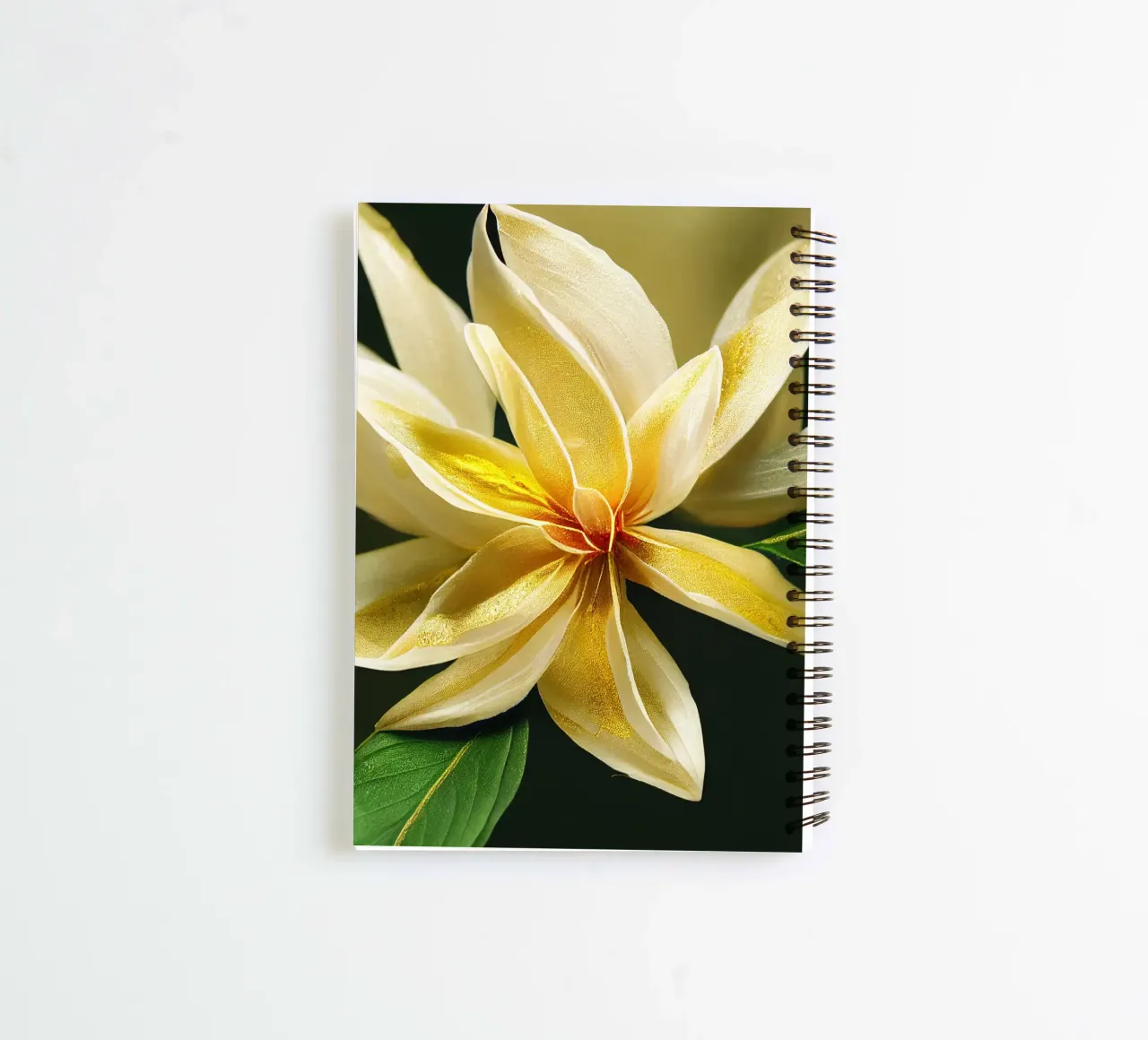 Macro Crape Jasmine Flower spiral notebook by Bold Blooms