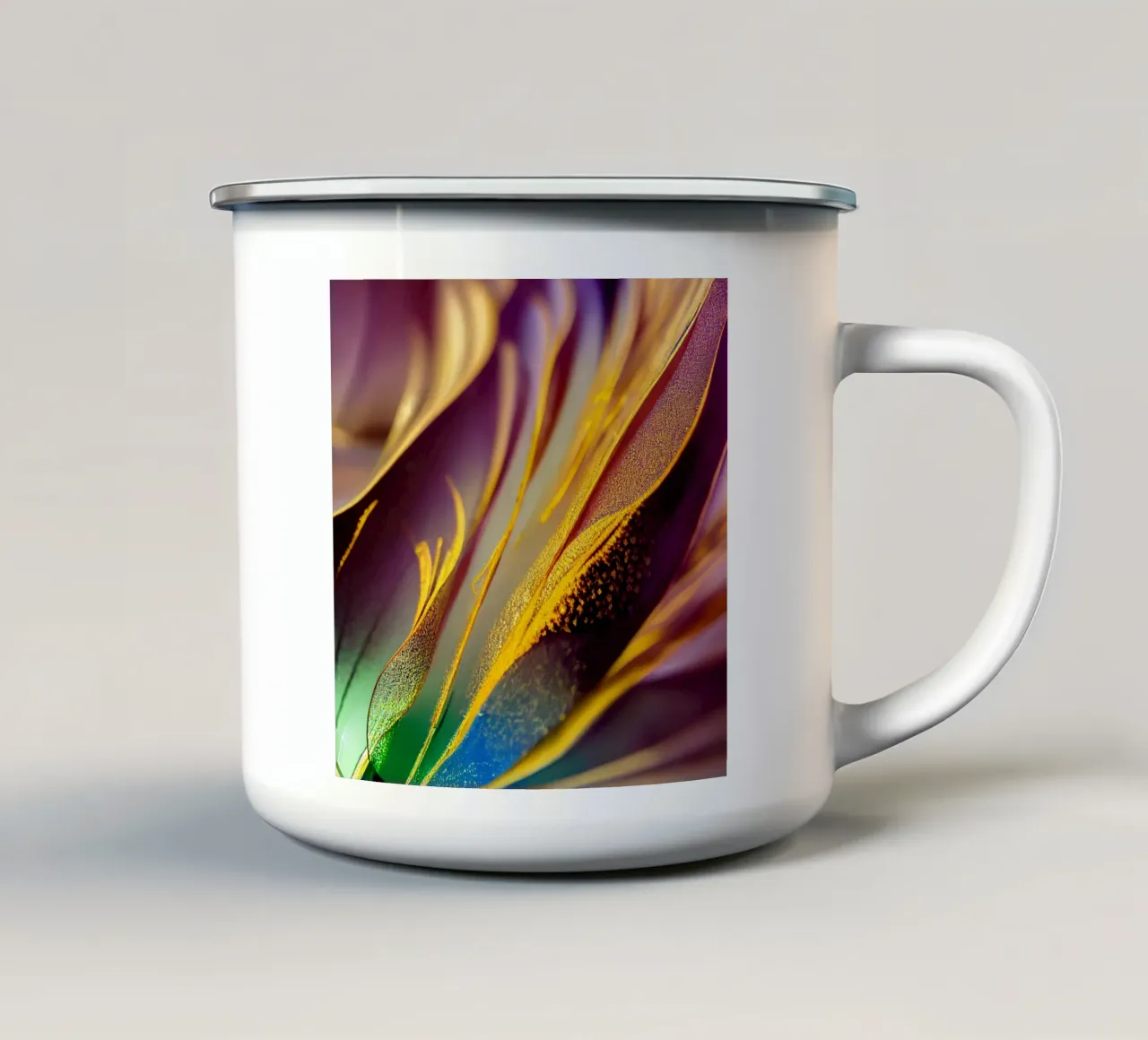 Macro Corona di fiori tazza in smalto da Bold Blooms