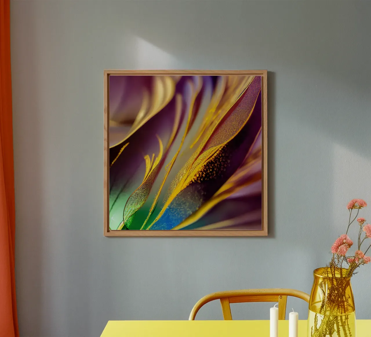 Macro Corona di fiori alluminio dibond da Bold Blooms