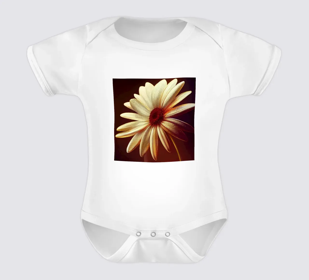 Macro margherita body neonato maniche corte da Bold Blooms