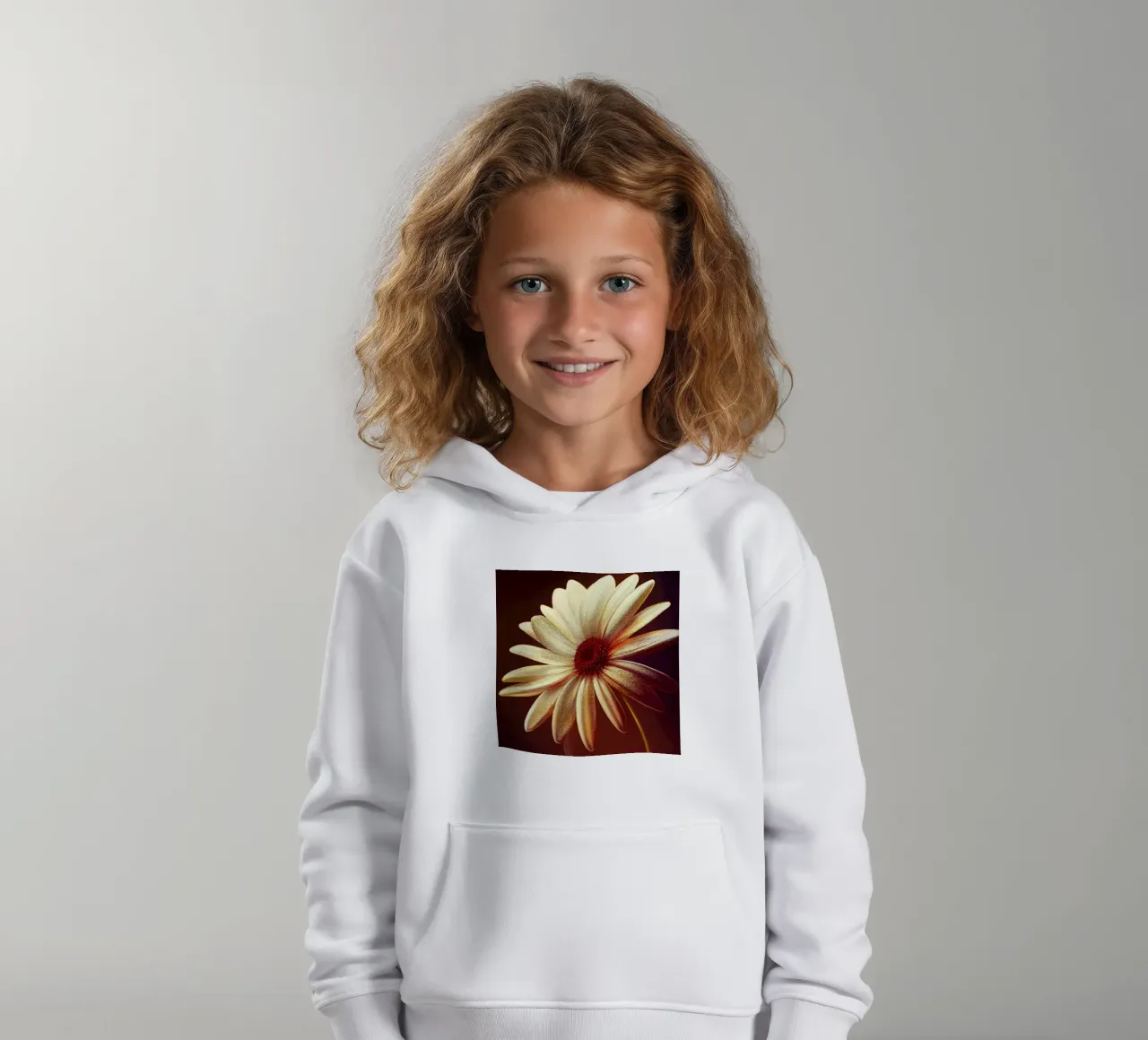 Macro margherita felpa bambino con cappuccio da Bold Blooms