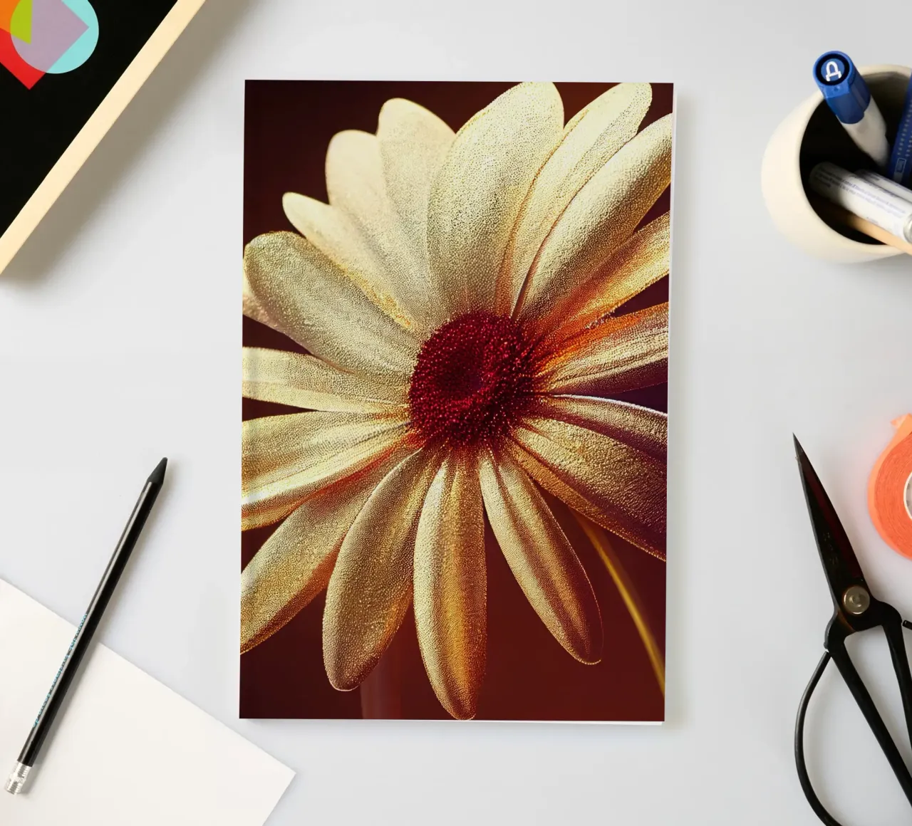 Macro Daisy Flower notebook by Bold Blooms