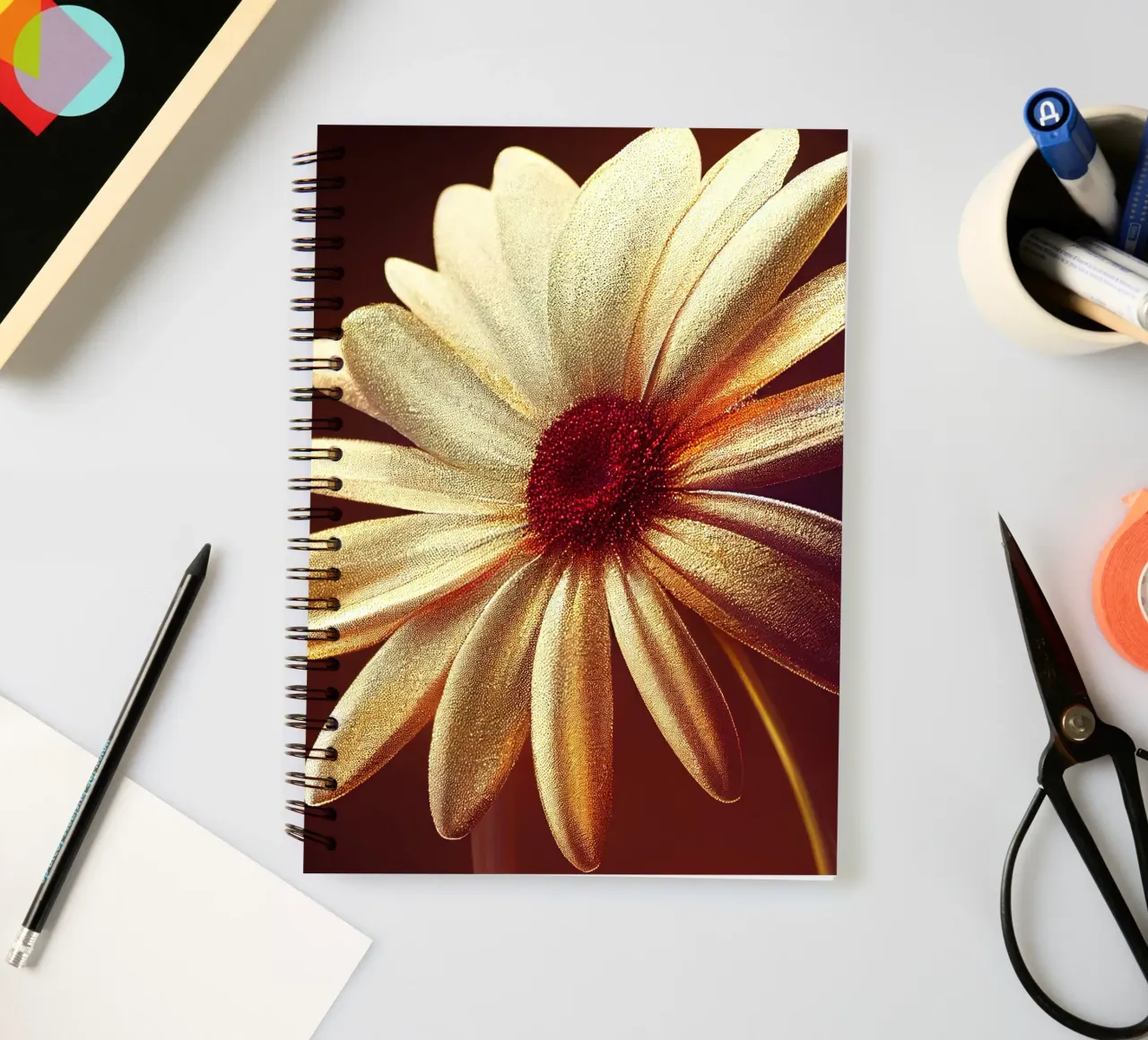 Macro Daisy Flower spiral notebook by Bold Blooms